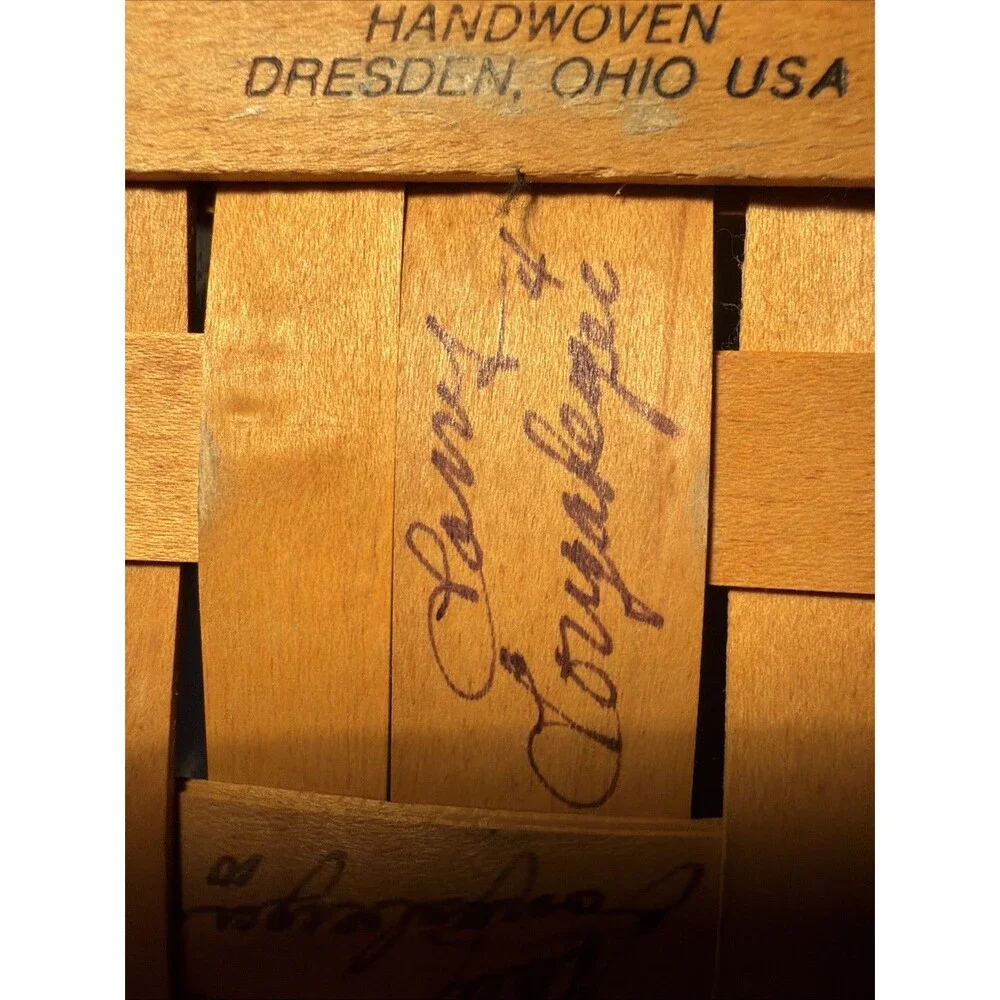 Longaberger Collectors Club 2001 Gathering Basket NoFabric 3 Siblings  Signature
